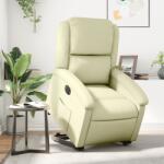 vidaXL Fotoliu rabatabil electric cu ridicare, crem, piele naturala GartenMobel Dekor (3204272)