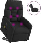 vidaXL Fotoliu electric de masaj rabatabil cu ridicare, negru, textil GartenMobel Dekor (3303064)