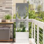 vidaXL Ghiveci de Gradina cu Panou Decorativ Argintiu 50 x 140 cm GartenMobel Dekor (876487)