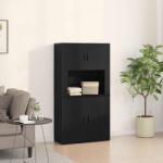 vidaXL Bufet Stejar Negru 80 x 33 x 150 cm Lemn compozit GartenMobel Dekor (3334338) Comoda