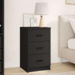 vidaXL Noptiera neagra cu 3 sertare din lemn compozit, 38x38x66 cm, vidaXL (883375)