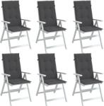 vidaXL Perne scaun cu spatar înalt, 6 buc. antracit 120x50x4 cm textil GartenMobel Dekor (4002411)
