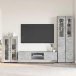 vidaXL Set comoda TV cu raft FLORIN 3 pcs Gri din beton Lemn compozit GartenMobel Dekor (3397977)