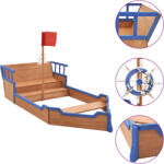 vidaXL Groapa de nisip, nava pirat, 190 x 94, 5 x 101 cm, lemn de brad GartenMobel Dekor (92171)