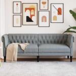 vidaXL Canapea Chesterfield Argyle Gri deschis 201.5 x 74.5 x 74.5 cm GartenMobel Dekor (42013010) Canapea
