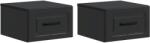 vidaXL Set 2 noptiere suspendate negre, cu sertar, 34, 5 x 33 x 20 cm (899278)