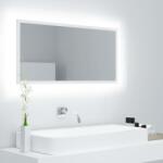 vidaXL Oglinda de baie cu LED, alb, 90x8, 5x37 cm, acril GartenMobel Dekor (804932)