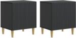 vidaXL Set 2 noptiere negre din lemn prelucrat, 43x34, 5x50 cm, stil modern (894568)
