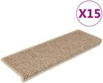 vidaXL Covorase scari autoadezive 15buc nisipiu 65x21x4cm aspect sisal GartenMobel Dekor (326891) Covor