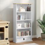 vidaXL Dulap pentru CD-uri Alb 52 x 17.5 x 103 cm Lemn de pin masiv GartenMobel Dekor (42024949) Biblioteca