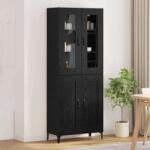 vidaXL Bufet Stejar Negru 69, 5 x 34 x 180 cm Lemn compozit GartenMobel Dekor (3403582) Comoda