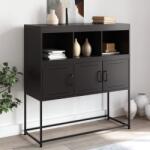 vidaXL Dulap, negru, 100, 5x39x107 cm, otel laminat la rece GartenMobel Dekor (846590) Comoda