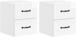 vidaXL Set 2 noptiere suspendate cu 2 sertare, alb lucios, 34, 5x33x40 cm (898984)