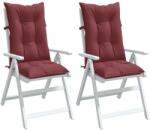 vidaXL Perne scaun cu spatar înalt, 2 buc. rosu vin 120x50x7 cm textil GartenMobel Dekor (4002373)