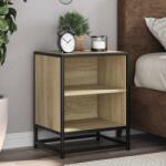 vidaXL Dulapuri noptiere 2 buc Stejar Sonoma lemn prelucrat si metal GartenMobel Dekor (848702)