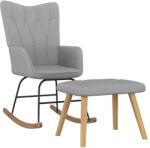 vidaXL Scaun balansoar cu taburet, gri deschis, textil GartenMobel Dekor (327622) Balansoar