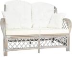 vidaXL Canapea de 2 locuri, gri, ratan GartenMobel Dekor (325473) Canapea