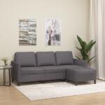 vidaXL Canapea cu 3 locuri si taburet, gri, 180 cm, piele ecologica GartenMobel Dekor (3201124) Canapea