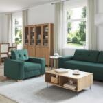 vidaXL Canapea 3 pcs Verde închis 221 x 80 x 80 cm GartenMobel Dekor (3324633) Canapea