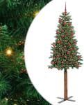 vidaXL Brad de Craciun subtire Verde 180 cm PVC si lemn de PIN masiv GartenMobel Dekor (3394864)