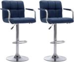 vidaXL Scaune de bar, 2 buc. , albastru, material textil GartenMobel Dekor (283423)