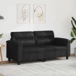 vidaXL Canapea cu 2 locuri, negru, 140 cm, tesatura microfibra GartenMobel Dekor (359564) Canapea