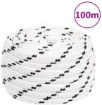 vidaXL Franghie de lucru, alb, 16 mm, 100 m, poliester GartenMobel Dekor (152785)