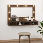 vidaXL Dulap cu oglinda si LED, stejar maro, 90x31, 5x62 cm GartenMobel Dekor (820459)