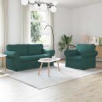 vidaXL Set de canapea 2 pcs Verde închis 175 x 82 x 80 cm tesatura GartenMobel Dekor (3407533) Canapea