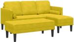 vidaXL Set de canapea cu perna 2 pcs Galben Poliester GartenMobel Dekor (3329271) Canapea