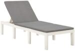 vidaXL Sezlong cu perna, alb, plastic GartenMobel Dekor (315828)