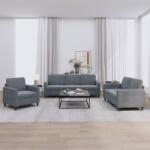 vidaXL Set de canapele, 3 piese, gri închis, catifea GartenMobel Dekor (3201935) Canapea