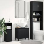 vidaXL Dulap pentru Chiuveta de Baie Stejar Negru 58 x 33 x 60 cm GartenMobel Dekor (862810)