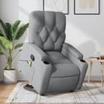 vidaXL Fotoliu de masaj rabatabil cu ridicare, gri deschis, textil GartenMobel Dekor (3204722)