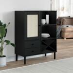 vidaXL Dulap înalt SENJA aspect ratan negru, 90x40x112cm GartenMobel Dekor (358054) Comoda