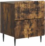vidaXL Noptiera cu 2 sertare, stejar fumuriu, 43 x 34, 5 x 49, 5 cm (894305)