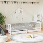 vidaXL Cadru de pat pentru copii, alb, 90x190 cm, lemn masiv de pin GartenMobel Dekor (834547)