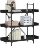 vidaXL Biblioteca cu 3 niveluri, negru, 100x33x108, 5 cm lemn prelucrat GartenMobel Dekor (837687) Biblioteca