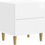 vidaXL Noptiera alb lucios cu 2 sertare, model striat, 43x34, 5x48 cm (894533)