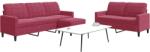 vidaXL Set canapea cu perne, 3 piese, rosu vin, catifea GartenMobel Dekor (3278405) Canapea
