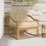 vidaXL Canapea Medie pentru Exterior Poliester Alb GartenMobel Dekor (3439027) Canapea