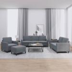 vidaXL Set de canapele, 4 piese, gri închis, catifea GartenMobel Dekor (3201945) Canapea