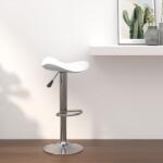 vidaXL Scaun de bar, alb, otel cromat si piele artificiala GartenMobel Dekor (335079)