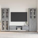 vidaXL Set comoda TV cu sertar FLORIN 3 pcs Gri Sonoma Lemn compozit GartenMobel Dekor (3398010)