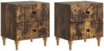 vidaXL Set 2 noptiere stejar fumuriu, 2 sertare, 43 x 34, 5 x 48 cm (894076)