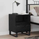 vidaXL Dulap de pat Stejar Negru 40 x 35 x 50 cm Lemn compozit GartenMobel Dekor (8004338)