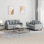 vidaXL Set de canapele cu perne, 2 piese, gri deschis, textil GartenMobel Dekor (3201648) Canapea
