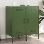 vidaXL Dulapuri 2 buc. verde masliniu 36x39x79 cm otel laminat la rece GartenMobel Dekor (843021) Comoda
