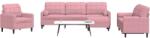 vidaXL Set canapele cu perne/rulouri, 4 piese, roz, catifea GartenMobel Dekor (3278464) Canapea