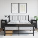 vidaXL Noptiere, 2 buc. , negru, 36x39x68 cm, otel laminat la rece GartenMobel Dekor (843067)